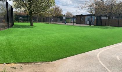 Landscape Lawn Installation to a school in Slade Green, Kent