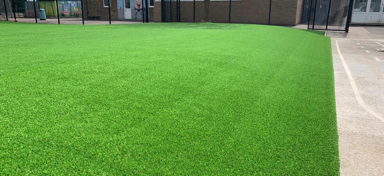 Landscape Lawn Installation to a school in Slade Green, Kent